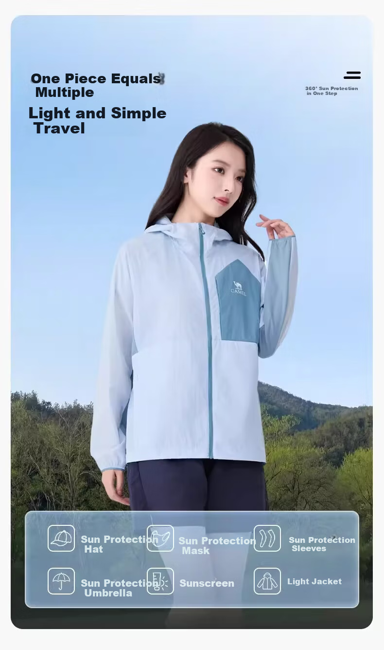 CAMEL Outdoor Original Yarn Sunscreen Jacket Women 26 Spring Summer New High Breathability Water-Repellent Durable Lightweight Coat Unisex 9001 12