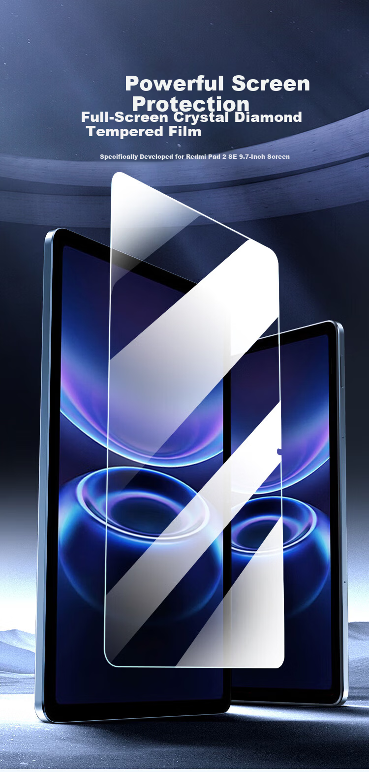 ALittleFlower Tempered Glass Screen Protector for Redmi Pad 2 SE 9.7-inch 2026 Model Tablet - HD Anti-Scratch, Anti-Fingerprint, Shockproof Film 1