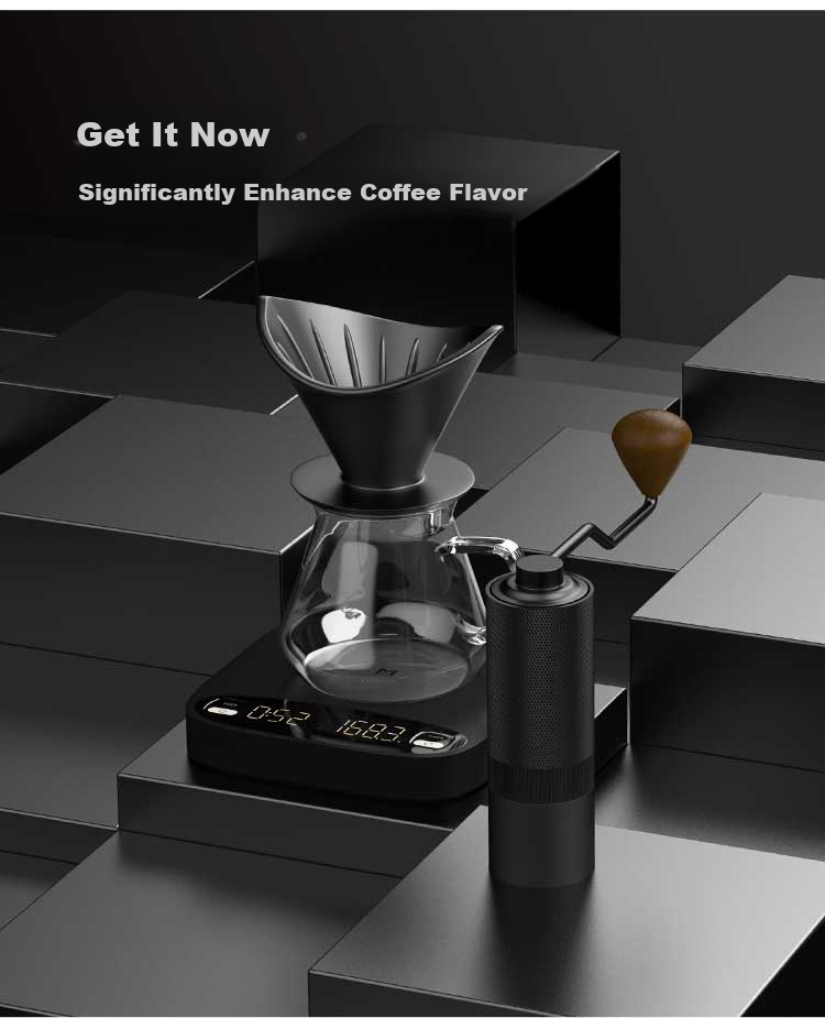 MAVO Wizard Italian Manual Coffee Grinder CNC Burr Mill Starlight Silver 32