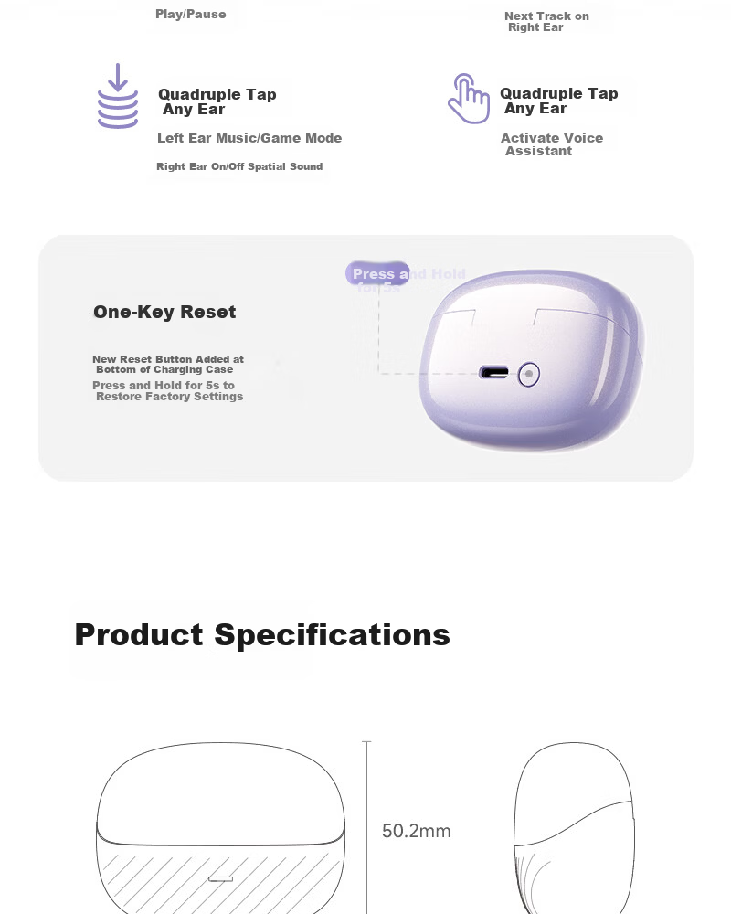 Yinbeiqi New ClipAir Wireless Bluetooth Earphones AI Translation Clip-On Bone Conduction Open-Ear Sports Earhooks for Apple Huawei 26