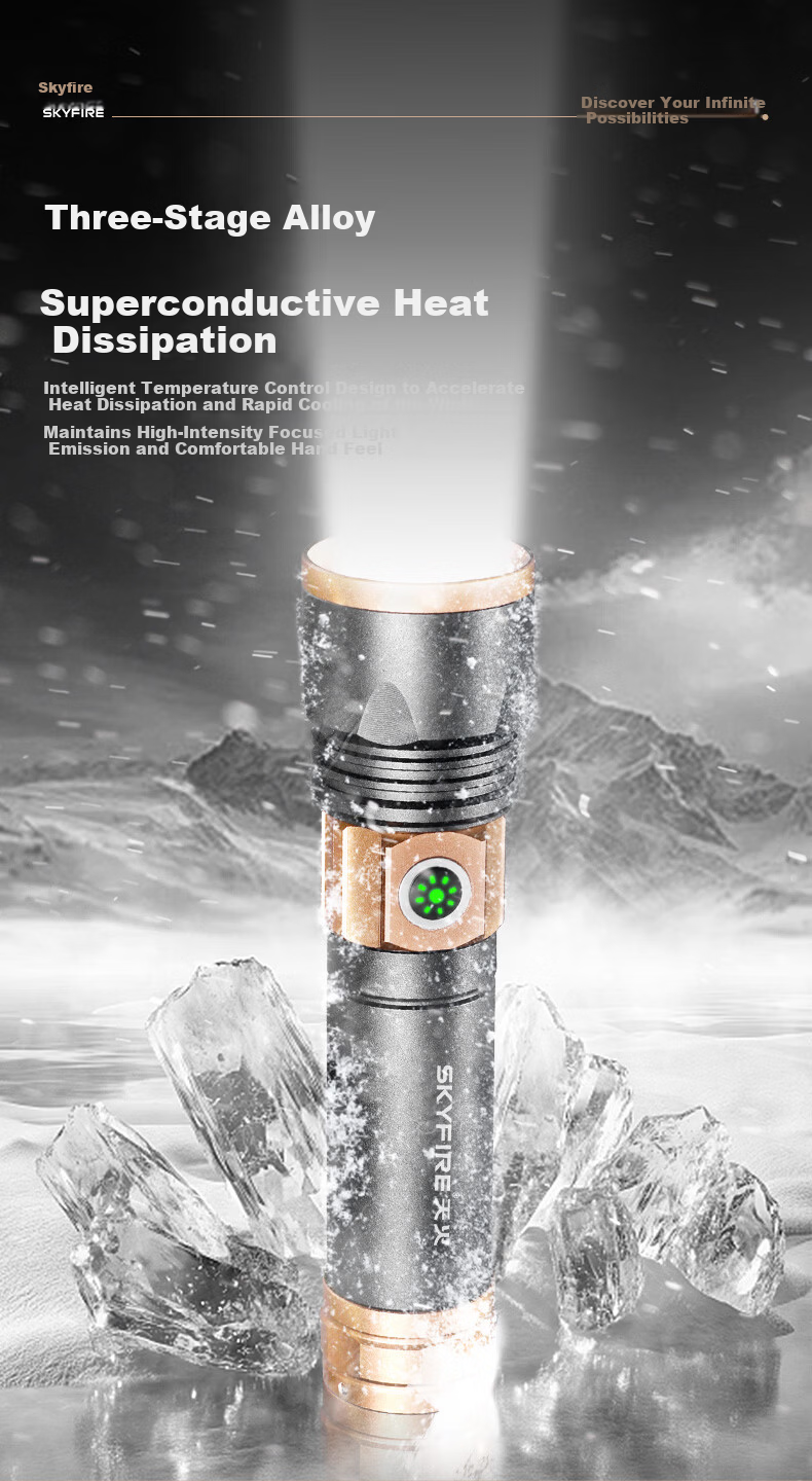 Tianhuo High-Power Flashlight Small Portable Ultra-Long Battery Life Super Bright Rechargeable Large Capacity Lithium Outdoor Patrol Use 5