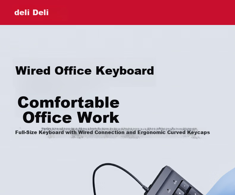 Deli 18-Key Wired Keyboard Numeric Keypad Office Laptop External Keyboard Accounting Cash Register Black Wired LN390 2