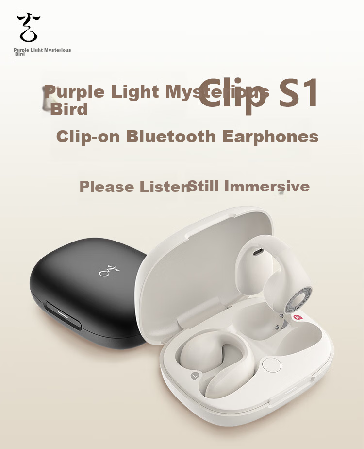 Ziguang Bluetooth Earphones, Clip-On Open-Style Non-In Air Bone Conduction Concept, Hanging-Ear Wireless Sports Running Ai Translation Long Battery Life Headphones Compatible with Huawei Xiaomi And Others 1
