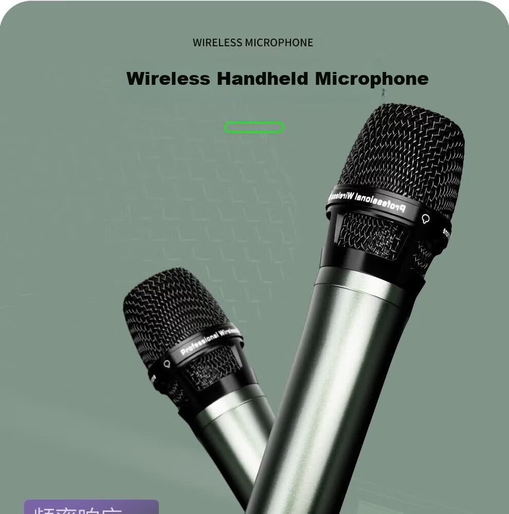 Depusheng DR666 Professional Wireless Microphone Dual Transmitter Karaoke Stage Performance KTV Singing School Speech Wedding Conference UHF Long-Distance Anti-Howling Microphone System 25