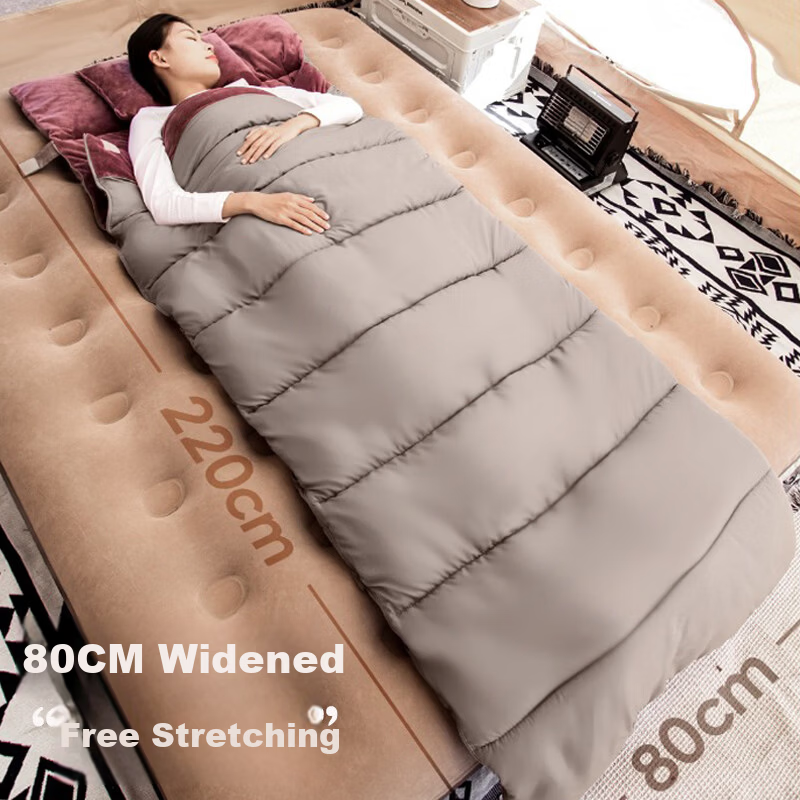 BeiJiLang Double Sleeping Bag Autumn Winter Thickened Crystal Velvet Outdoor Camping Car Nap Warm Anti-Cold Quilt