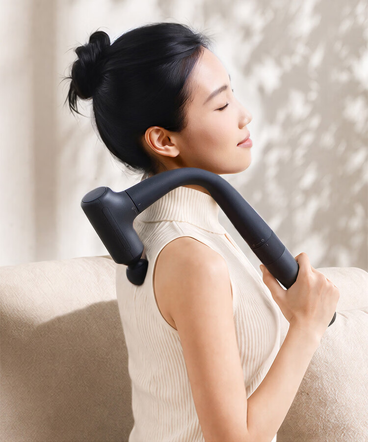Mijia Xiaomi Self-Help Long-Handle Fascia Gun 3 Fitness Massager Shoulder Neck Full-Body Muscle Massager Recommended Fascia Gun Gift for Parents and Friends 3