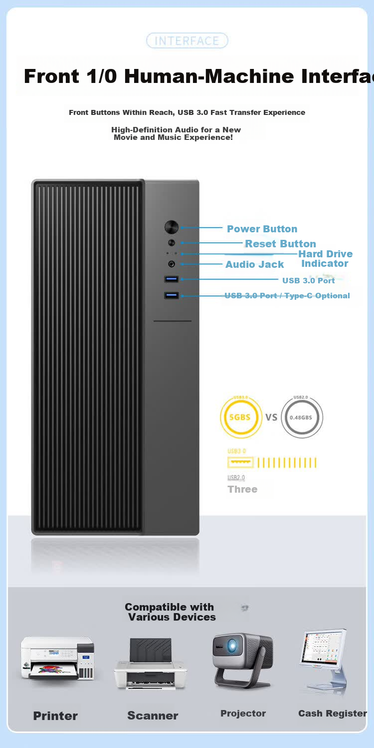Weipuna New Desktop Computer Host Office Commercial Home Enterprise Entertainment E-commerce Desktop PC Host Full Set [Core i3-4170 8G 256G] 6