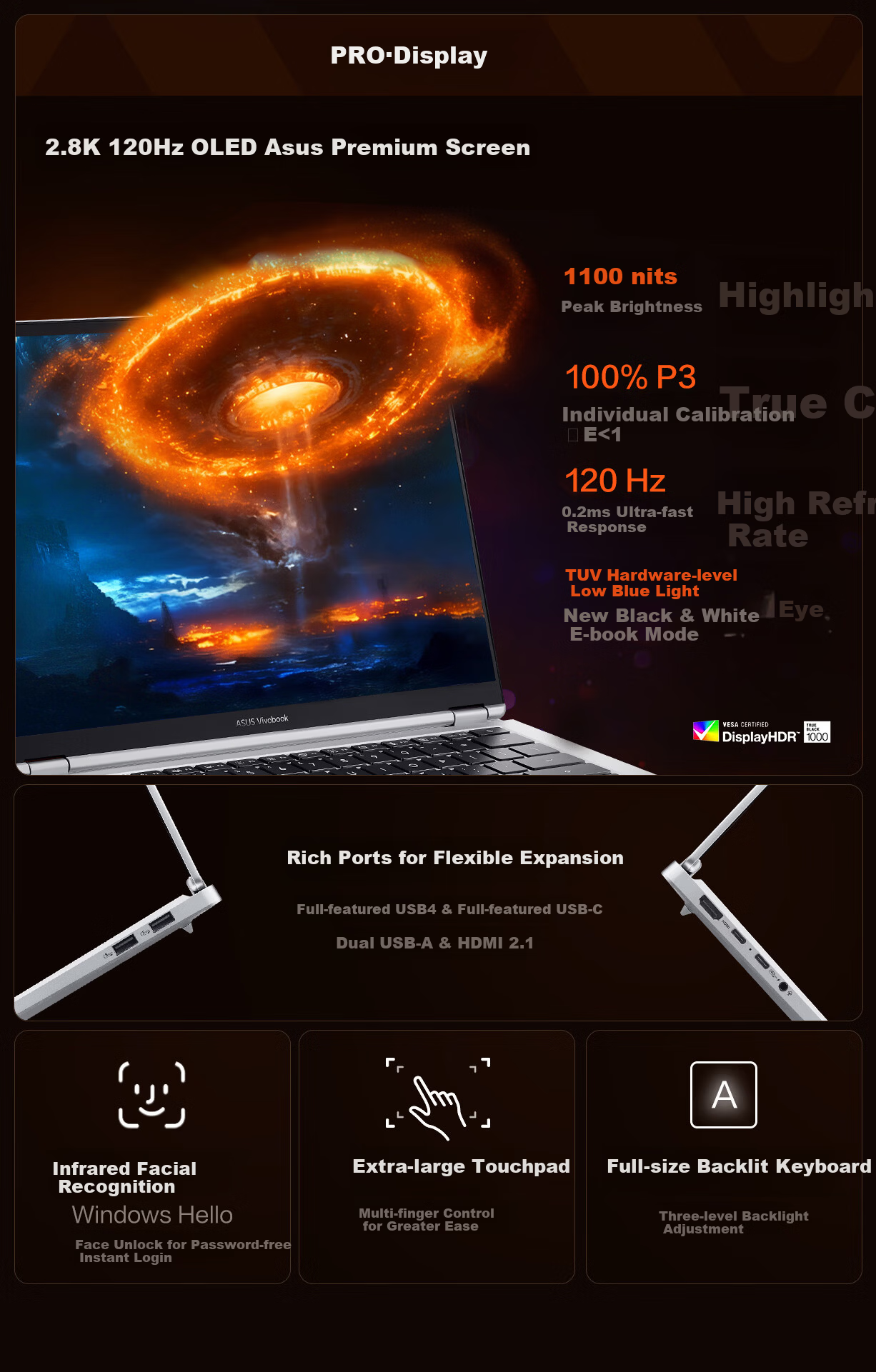 ASUS VivoBook Pro14 Ryzen Edition 2026 National Subsidy 15% AI Lightweight Laptop (Ryzen AI9 H465 32GB 1TB 2.8K High Refresh OLED) 4