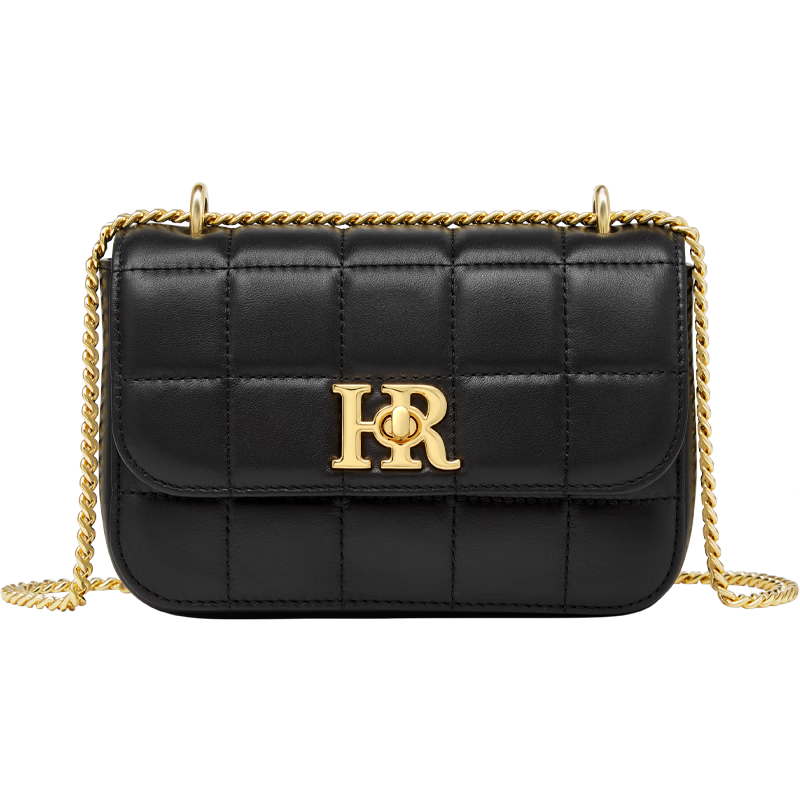 HR Women's Handbag, Diamond Pattern Chain Bag, Top-Grain Leather Shoulder Crossbody Bag, Small Square Bag, Birthday Gift