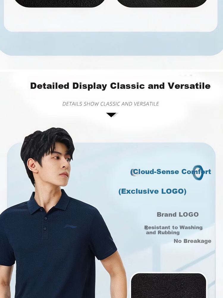 LI-NING Men's Polo Shirt Short Sleeve 2026 Summer New High-End Cotton Breathable T-Shirt Collar Casual Sportswear 4