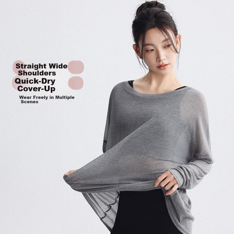 DRUR Mid-Length Fitness Yoga Top for Women Plus Size Loose Casual Pullover High-End Breathable Running Sportswear