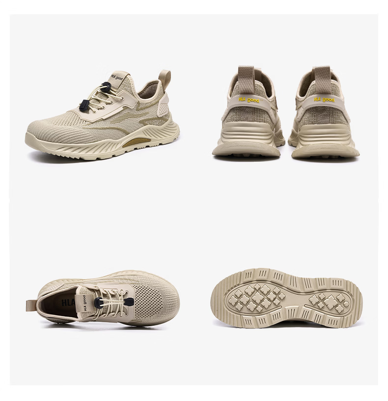 HLA Men's Summer Breathable Slip-On Sports Casual Shoes HAAYDM2EAH081 Sand Color Size 44 13