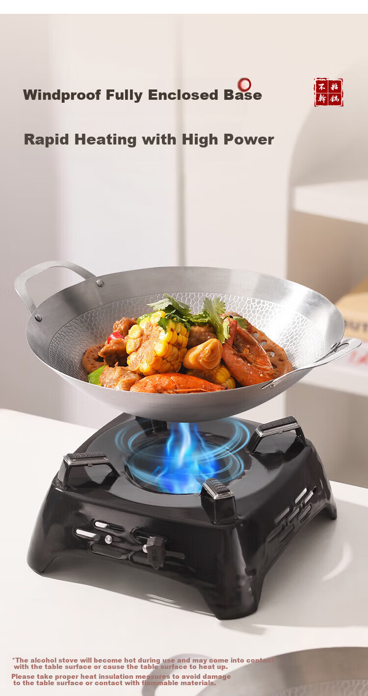 MAXCOOK 304 Stainless Steel Hot Pot Alcohol Stove Small Hot Pot Dry Pot Solid Fuel Outdoor Household 24cm MCT6865 11