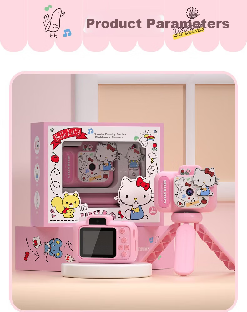 MAQUCC Kids Camera for Photography 6-10 Years Birthday Gift Student Girls 7-14 Years Hello Kitty Toy Practical Party Favor 8-12 23