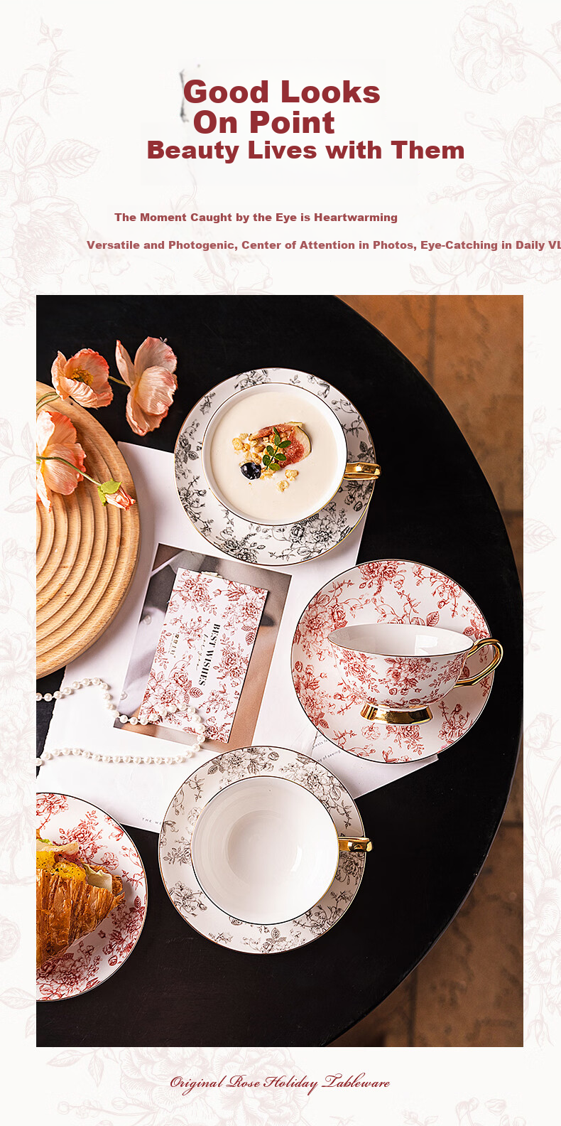 Modern Housewife Rose Holiday Coffee Cup Set Gift for Housewarming Wedding Engagement Newlywed 13