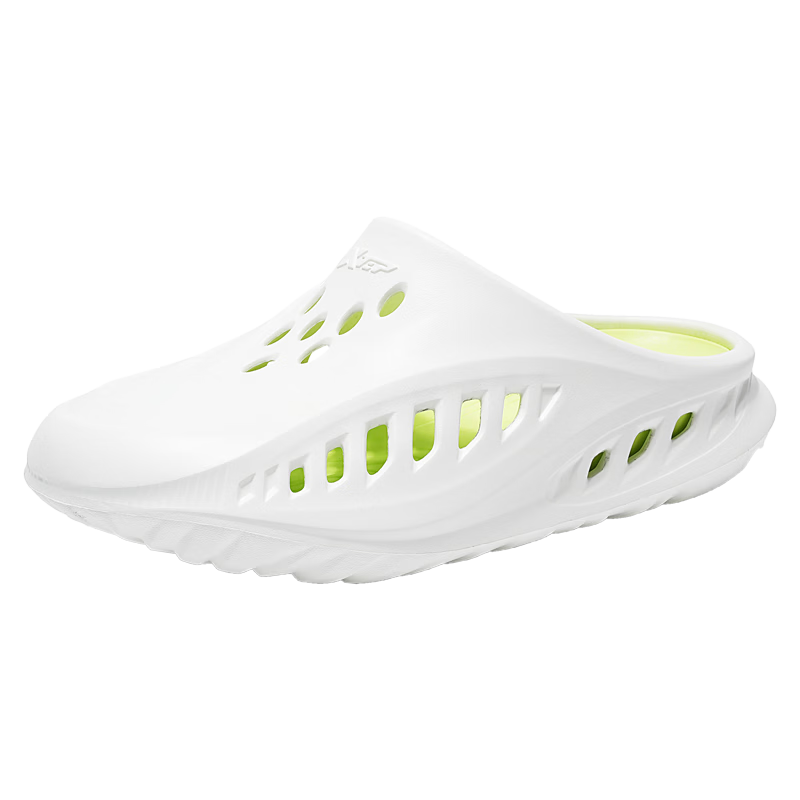 XTEP Men's Outdoor Sports Slippers Thick Sole Beach Sandals A101 White Green Size 44-45