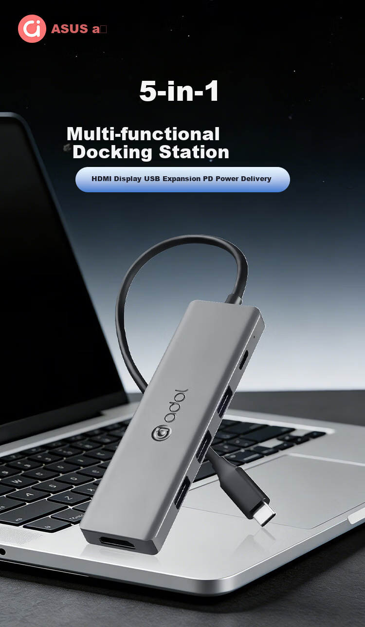 ASUS a Type-C Docking Station USB Hub USB 3.0 Adapter HDMI 4K30Hz HD Converter USB Expander Extension Cable Laptop Dock HC501 1