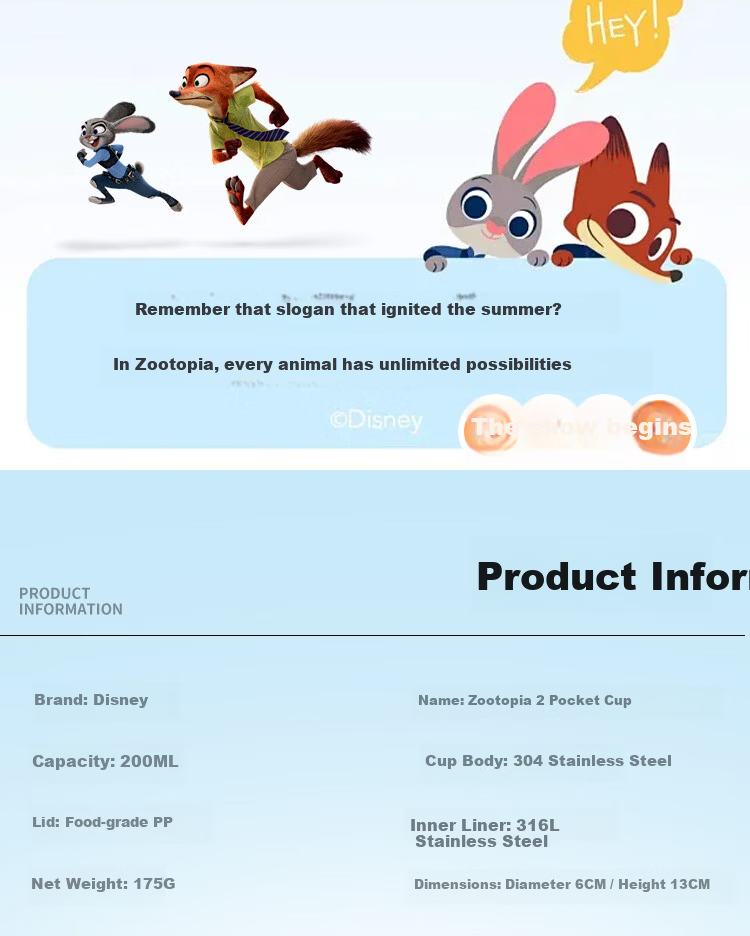 Disney 2026 New High-Value Insulated Pocket Water Bottle for Women, Student School Portable Cup 2