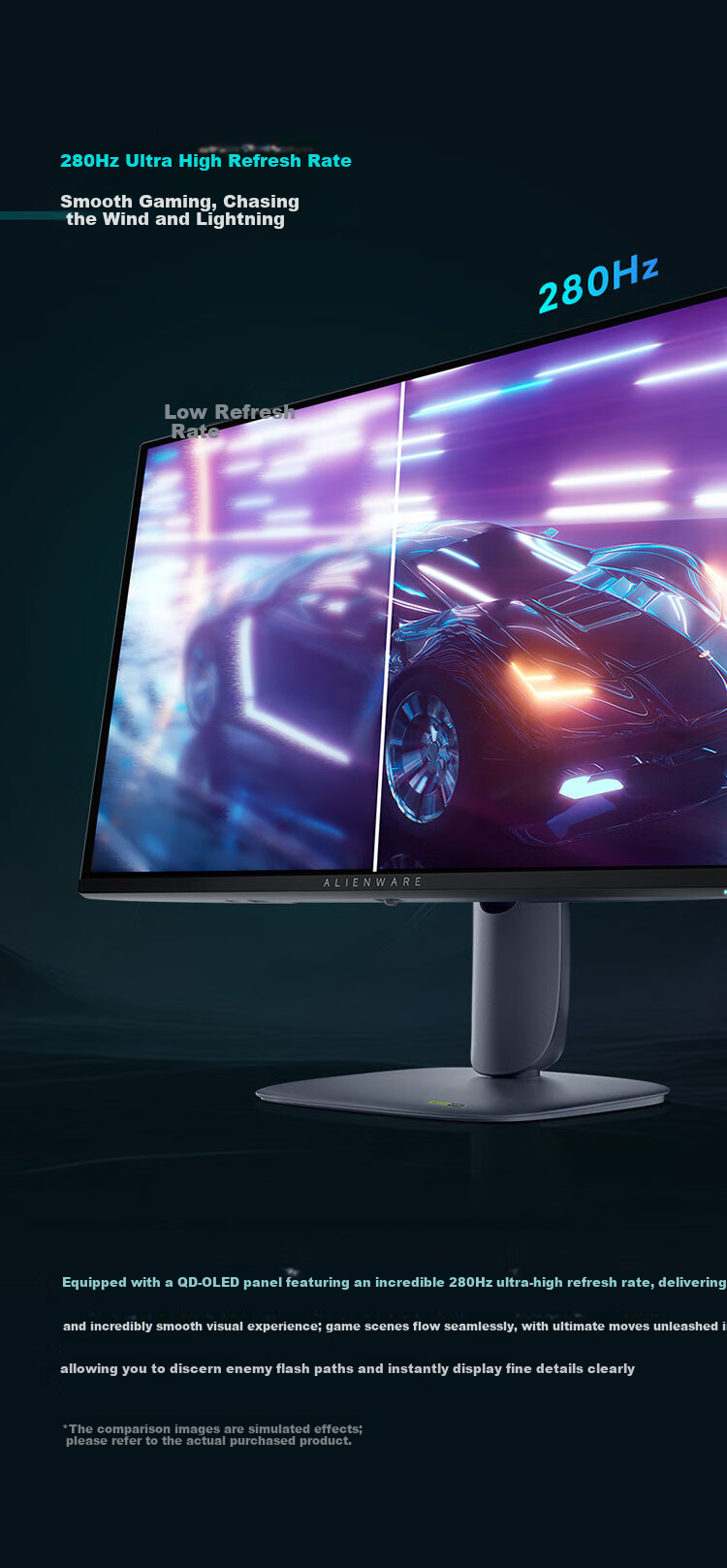 Alienware 27-Inch 4K Gaming Monitor QD-OLED 240Hz 0.03ms High Refresh Rate Gaming Display AW2725Q 6