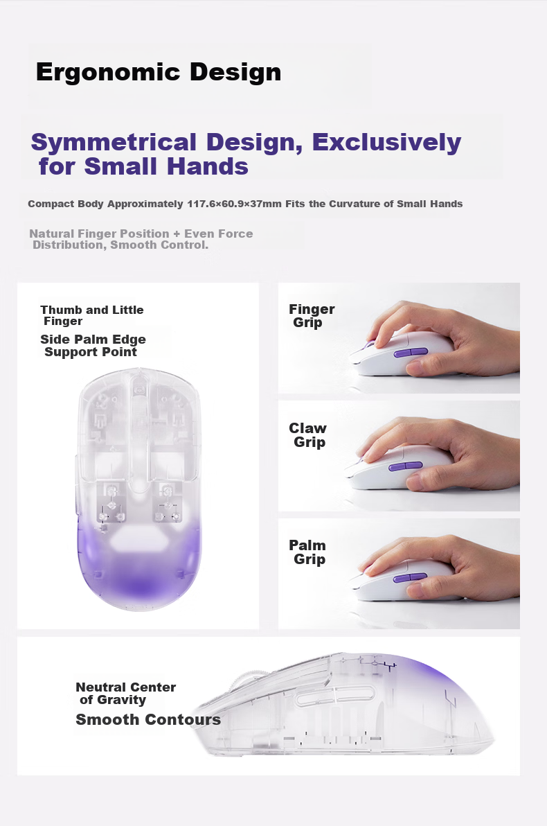 AKKO Agile V9 Wireless Ergonomic Gaming Office Mouse Three-Mode Wired Bluetooth Rechargeable Mouse Compatible with Apple MacBook 4
