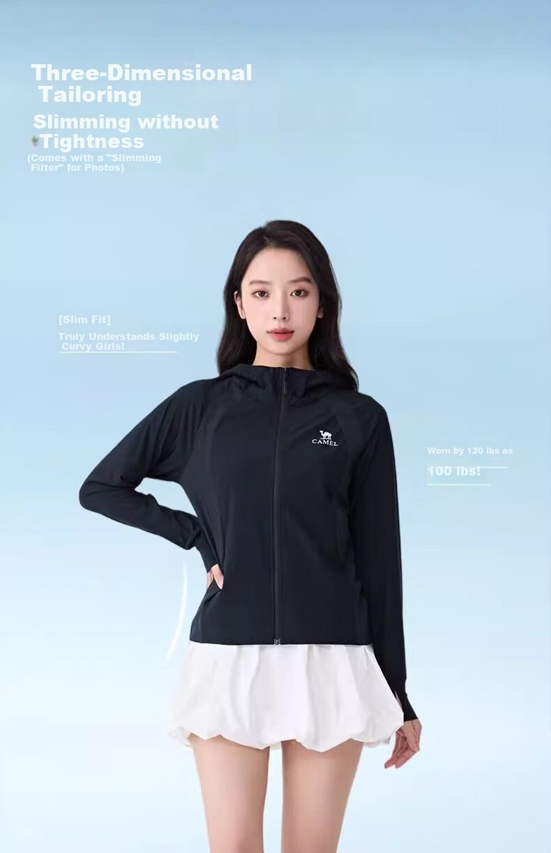 CAMEL Original Yarn Sun Protection Cooling Slim Fit Women's Knit Jacket 26 Spring Summer New Moisture-Wicking Quick-Dry Breathable 8010 9
