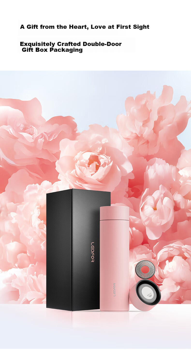 LEIDFOR T2 Natural Series Pure Titanium Insulated Bottle 370mL Light Pink Women's High-Value Small Capacity Water Cup 5