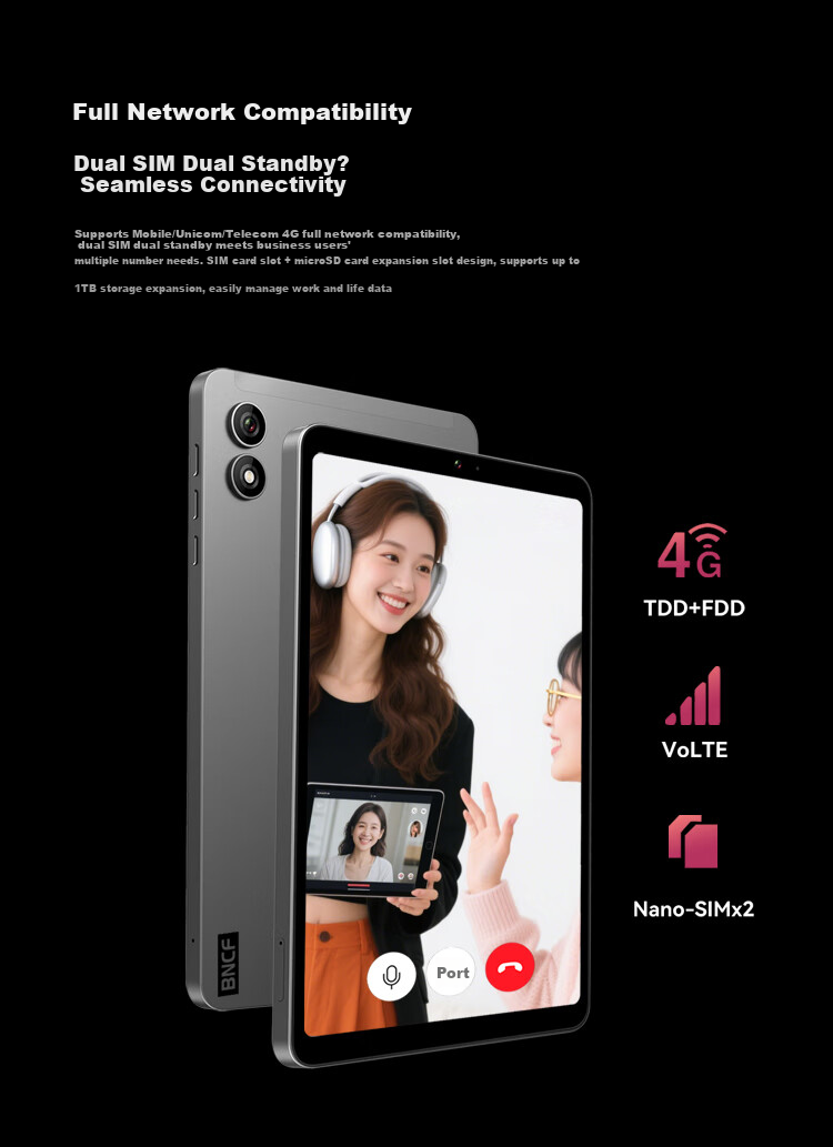 BNCF Bpad GT 2026 New Card-Calling Gaming Tablet 8.8-inch Dimensity 8300 Octa-Core 120Hz High Refresh Rate Tablet for Students Gaming Entertainment 6
