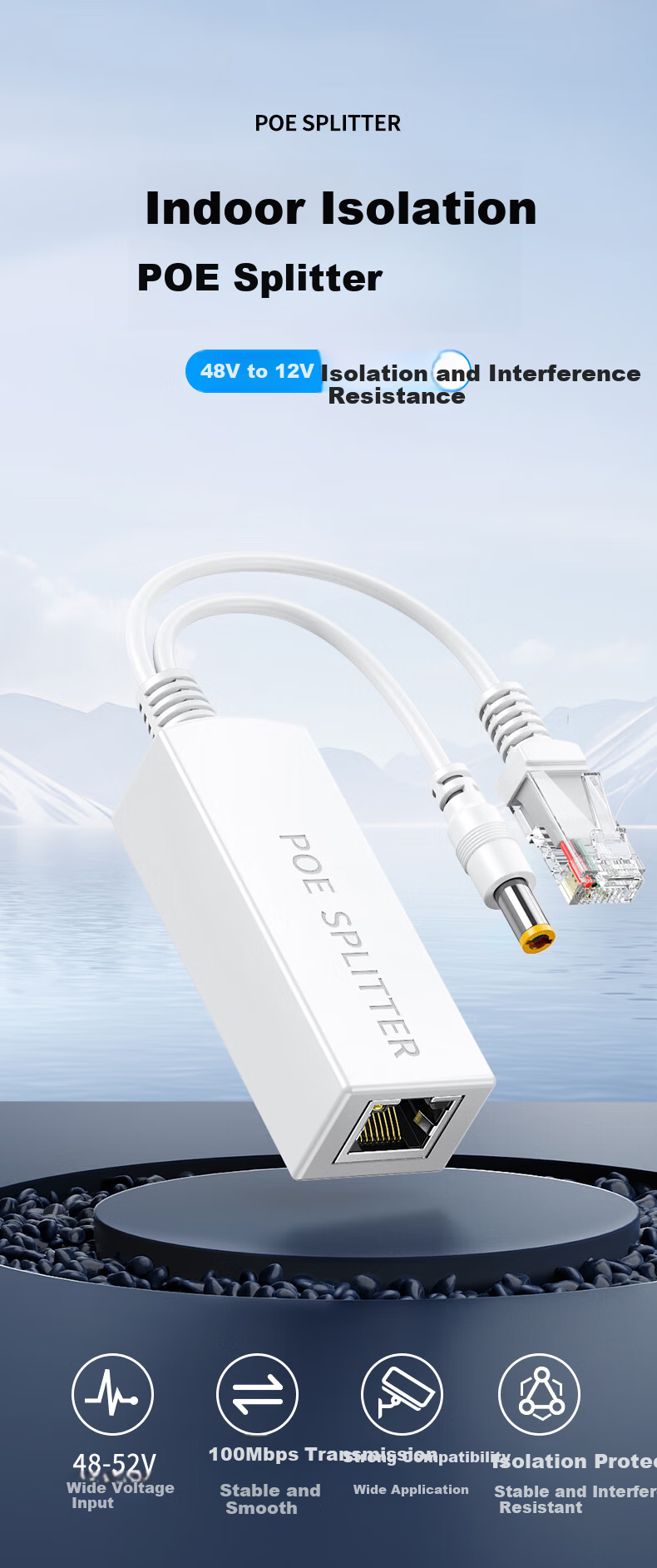 DOREWIN PoE Repeater Isolated National Standard Repeater Switch Camera Network Extender PoE One-to-Two 1