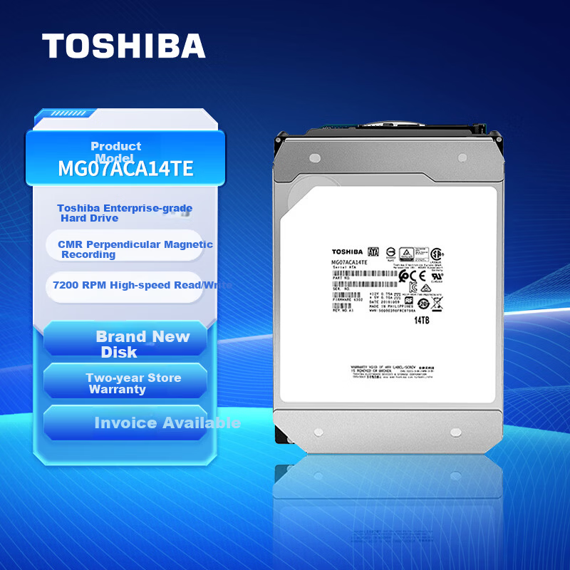 TOSHIBA 14TB 7200RPM 256MB SATA Enterprise Hard Drive MG07ACA14TE Kraft Paper Packaging 2-Year Store Warranty