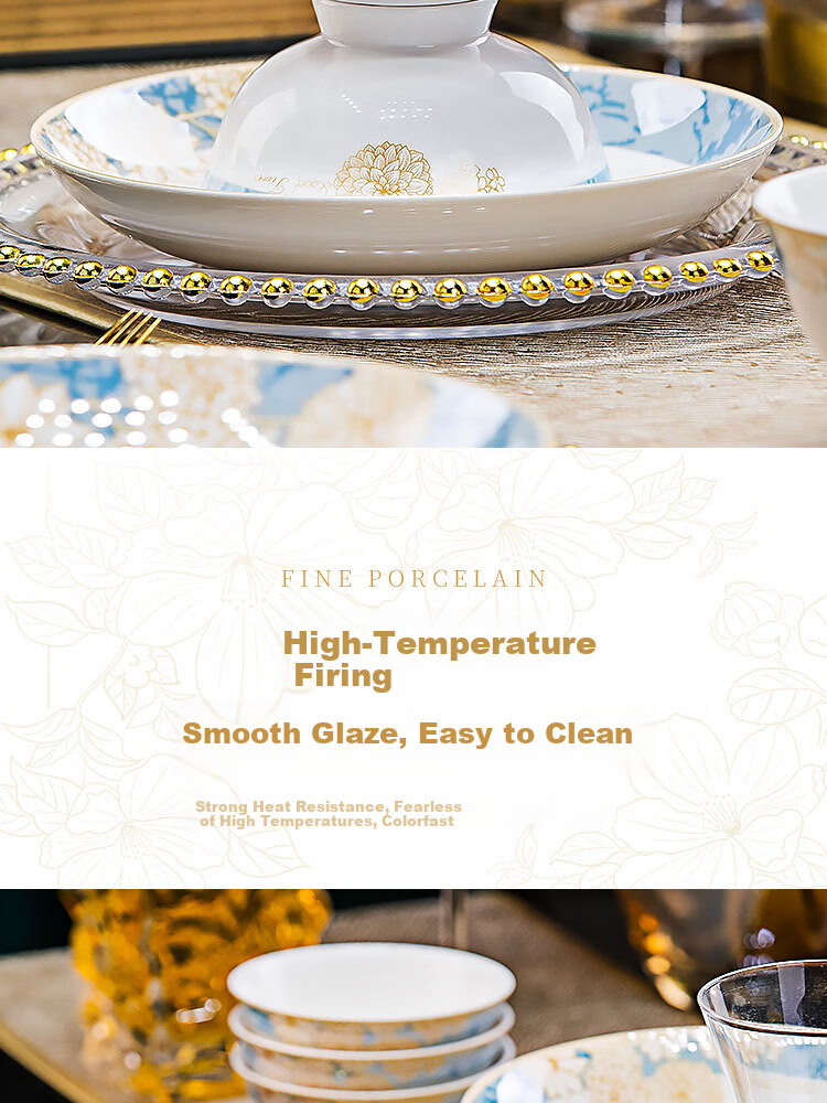 Pearson Jingdezhen Ceramic Dinnerware Set Autumn Melody 24-Piece Bowl and Plate Set Housewarming Gift 5