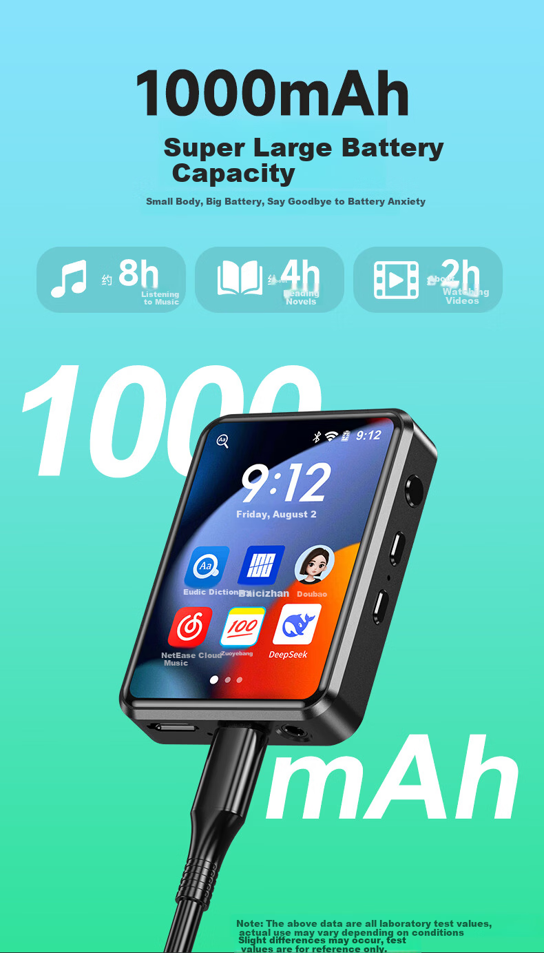Sheng MP3/MP4 Lossless Music Player Smart WIFI Connected MP5 Internet Bluetooth Student Portable English Learning U3 8G Closed System 14