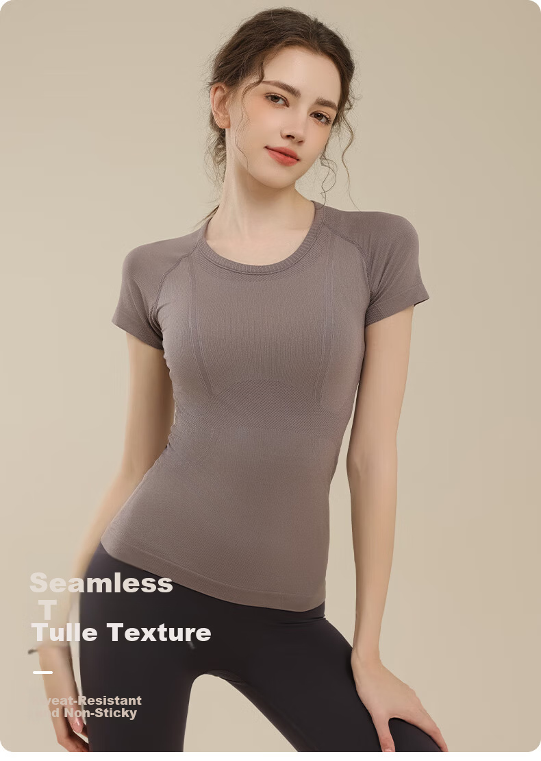 XUEXIMAN Women's Slim Fit Yoga Sports Short Sleeve Quick-Dry T-Shirt Summer Running Pilates Fitness Training Top 1