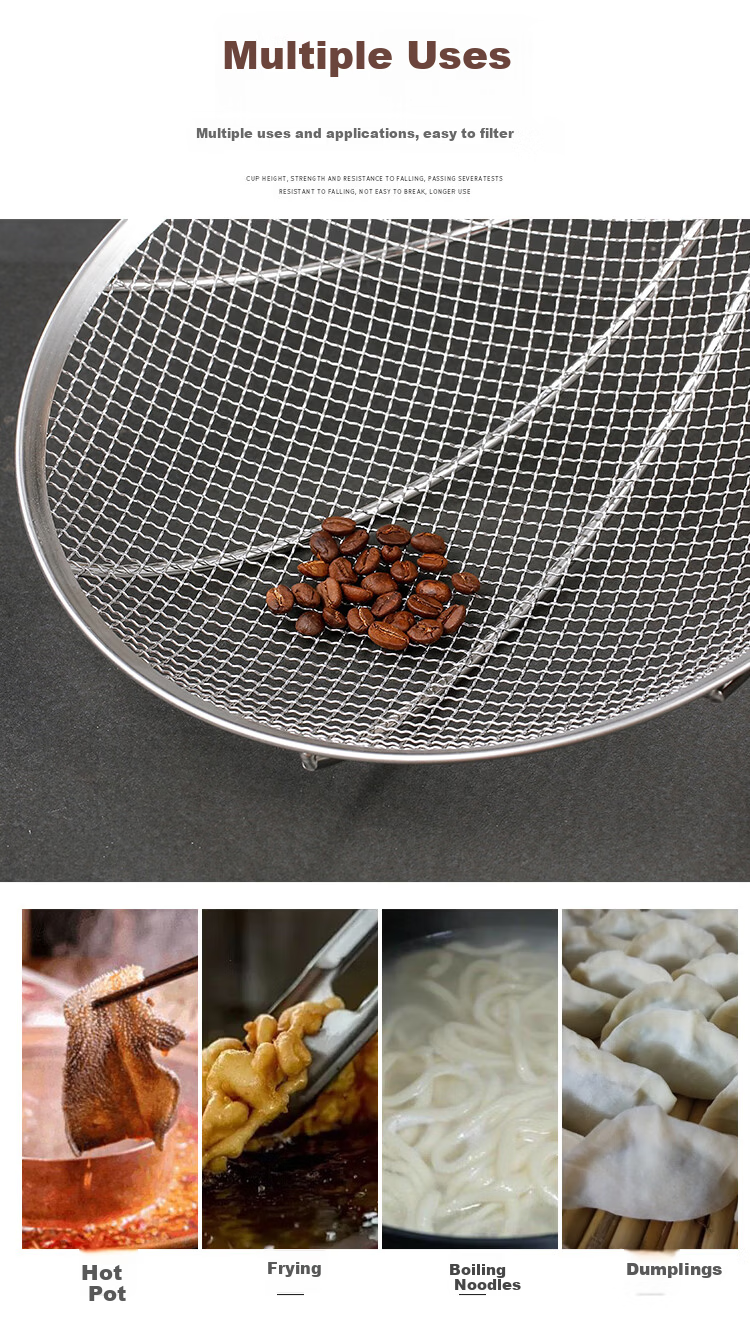 Oluoti Fine Mesh Skimmer 30 Mesh 28cm Filter Strainer Ladle Kitchen Commercial Deep Frying Skimmer 6