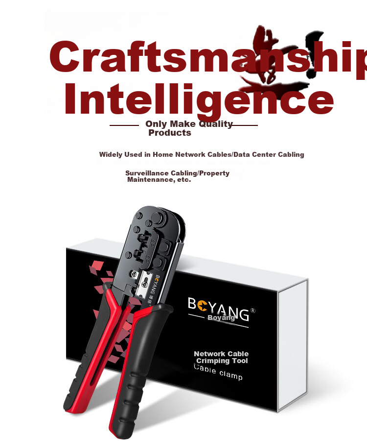 BOYANG Network Cable Crimping Tool Vertical Type Dual-use for Network and Telephone Wires 8P8C 6P6C 6P4C 6P2C RJ45 RJ12 RJ11 Crimping Pliers BY-318 5