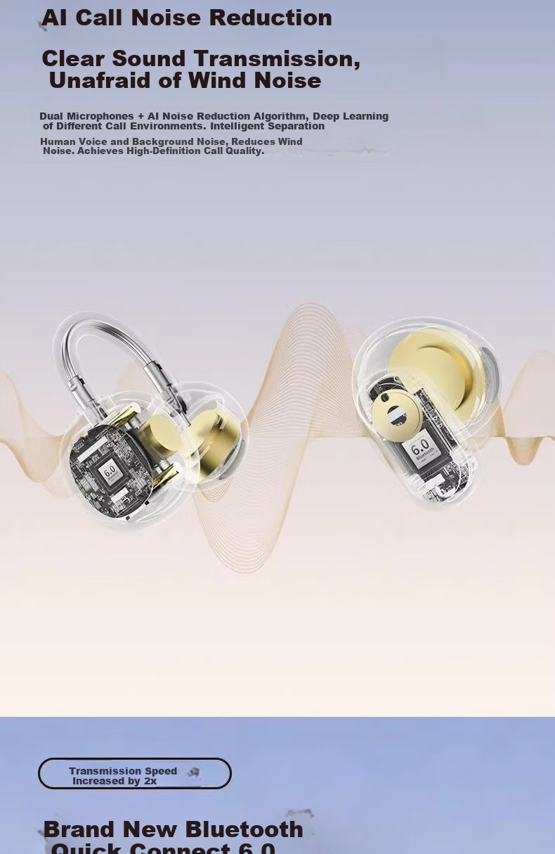 Zhiguozhe Four-Ear Bluetooth Earphones 2026 Latest Clip-On Short Stem Semi-In-Ear Wireless Long Battery Life Sports Running Cycling Comfortable Wear 17