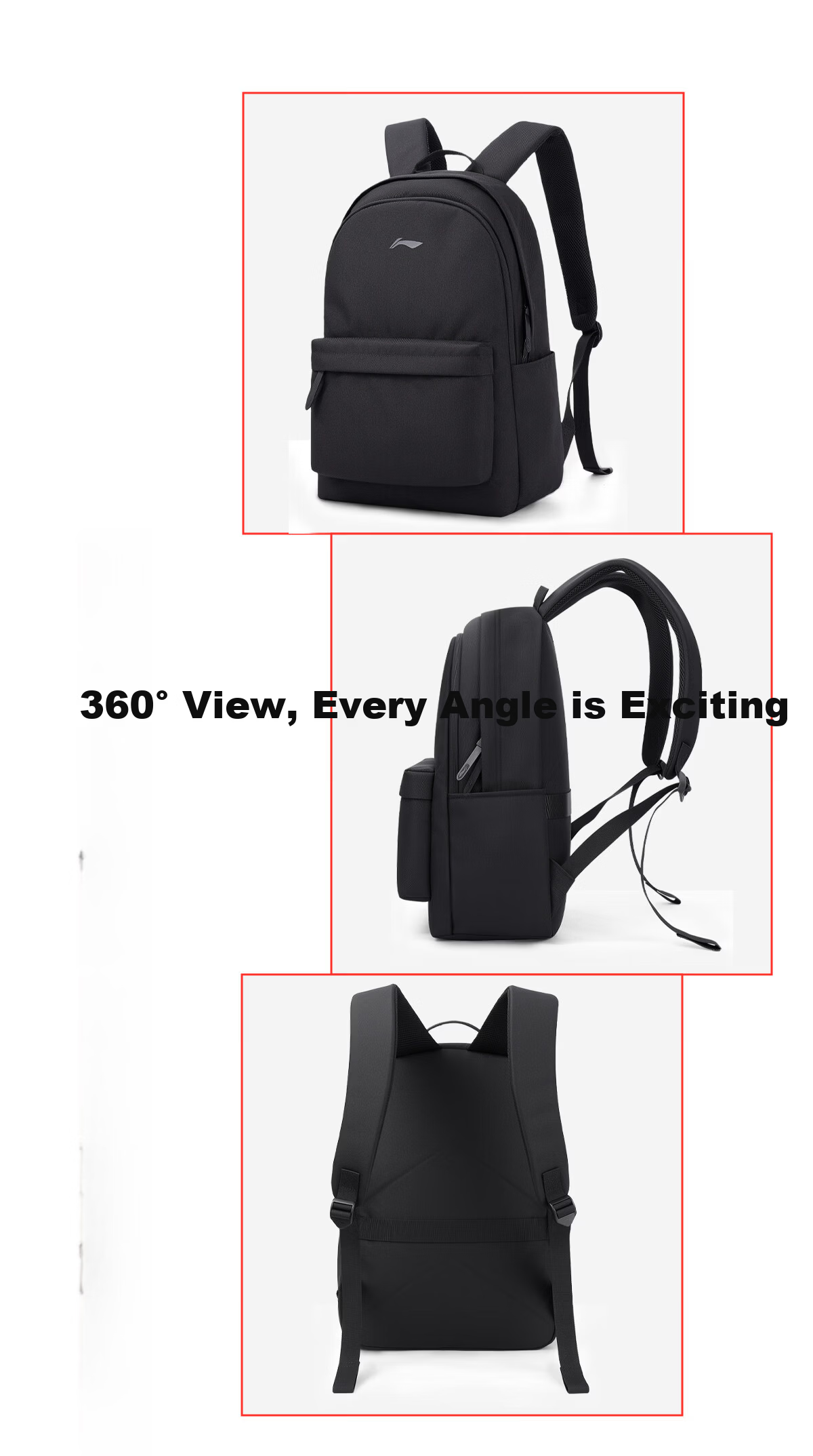Li-Ning Backpack for Men, High School Student Bookbag, Stylish 2026 New Model, Large Capacity, Lightweight Travel Backpack, Laptop Bag 21