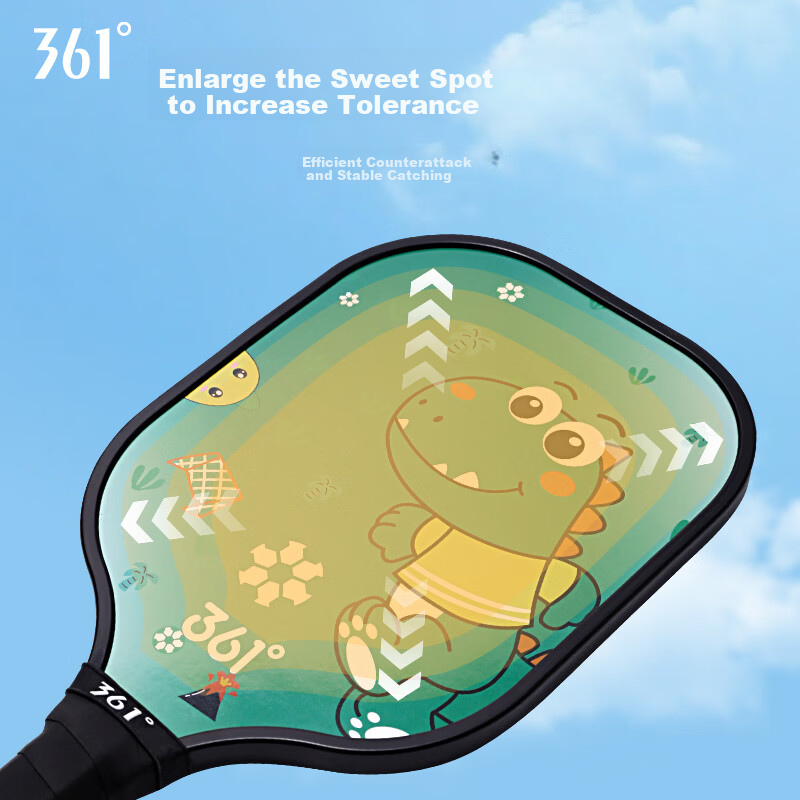361° Pickleball Paddle Children's Cartoon Wooden Teacher Recommended Competition Training Green+Pink Purple