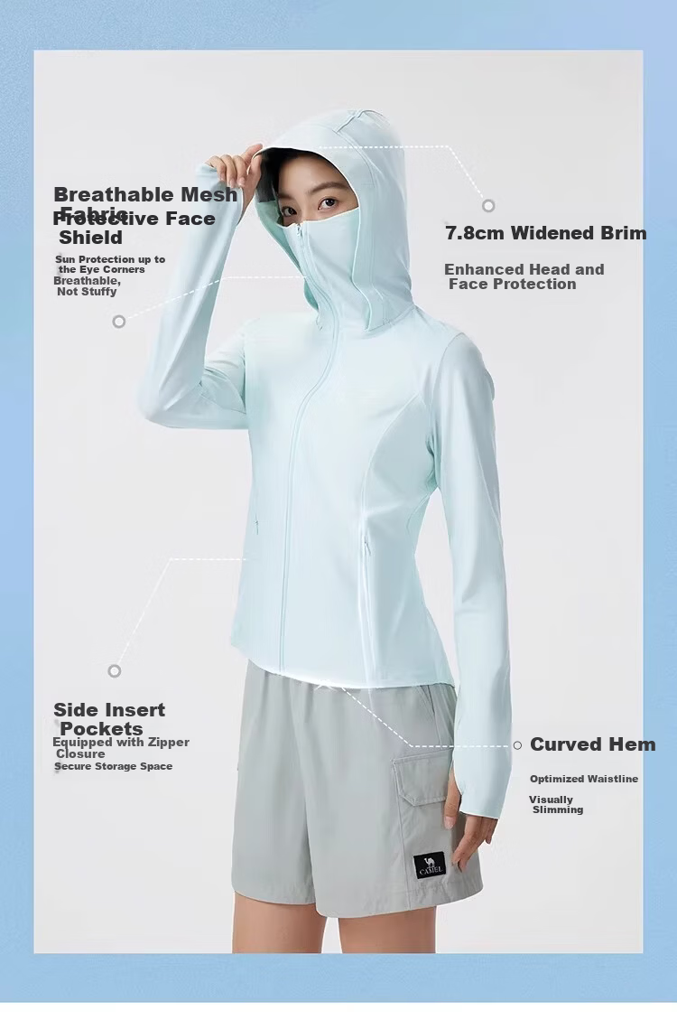CAMEL Outdoor Original Yarn Sun Protection Jacket 2026 Spring Summer New Women's Ice Cool Breathable Silver Coated Brim Sun Protection Coat 1004 3