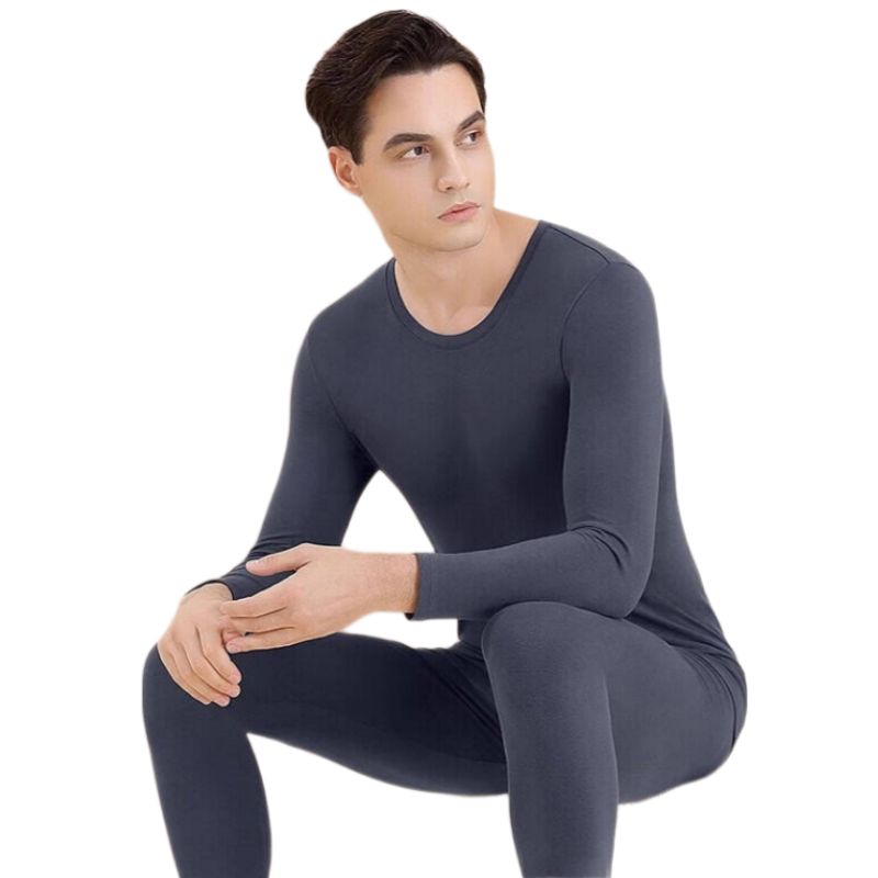 BOPRUIEY Men's Thermal Underwear Set Thin Heated Tight-Fitting Autumn Winter Thermal Shirt and Pants