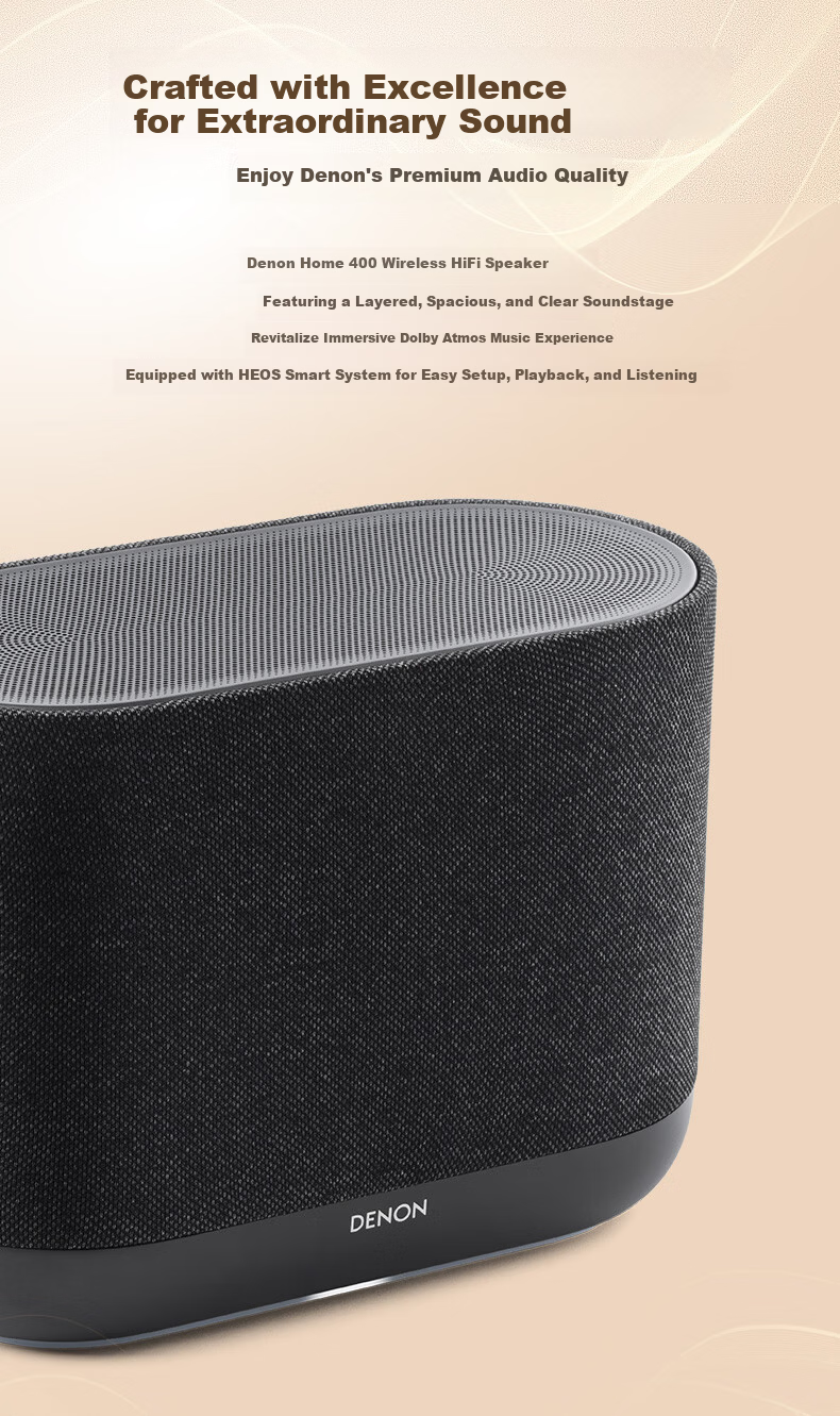 DENON HOME400 Wireless Streaming Bluetooth Speaker HiFi Stereo Sound Home350 Upgrade WiFi Bluetooth Aux Multi-Room System 2
