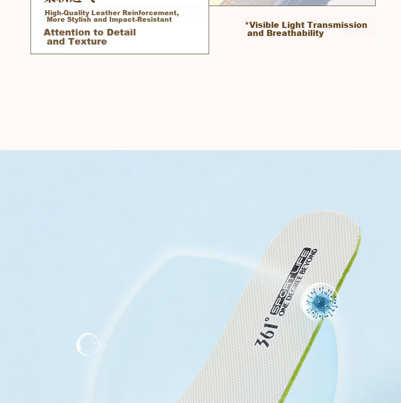 361° Women's Sports Sneakers Spring Summer Breathable Trendy Casual White Shoes 682626622-1 6
