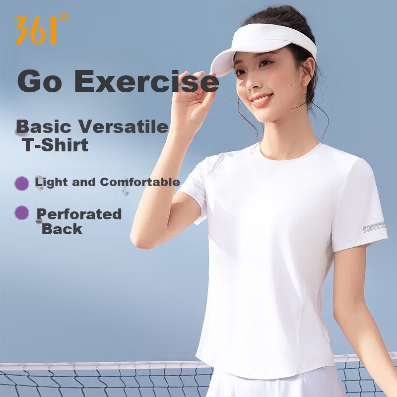 361° Sports T-Shirt Summer Yoga Fitness Running Women's Short Sleeve Breathable Loose Quick-Dry Shirt