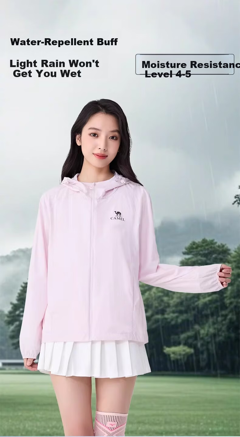CAMEL Original Yarn Dry and Wet State Sun Protection Jacket for Women Slim Fit 2026 Spring Summer New Cool Breathable Water-Repellent Jacket for Men 0007 1