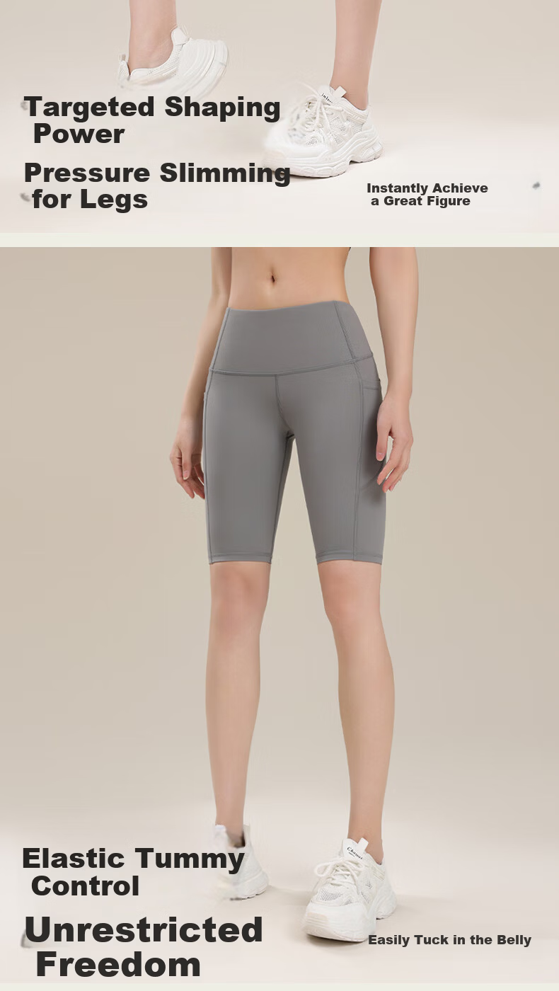 Free Style Women's 5-Inch Yoga Shorts High-Waist Hip-Lifting Outdoor Cycling Pilates Sports Fitness Training Shorts Spring Summer 3