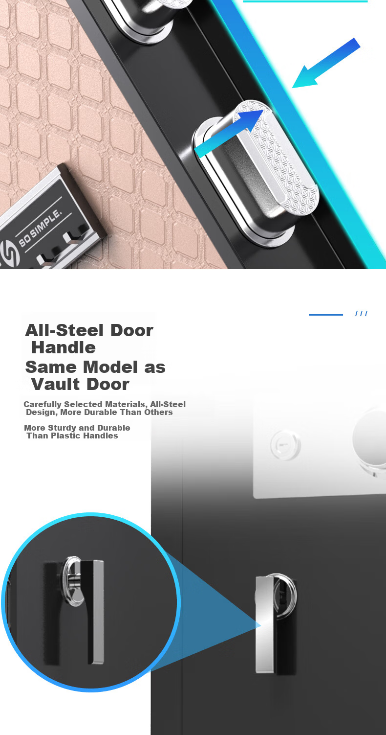 ONNAIS Home Small Mechanical Combination Lock Safe Office Large All-Steel Anti-Theft Pry-Resistant Wall-Insertable Safe 45CM - Premium Black Mechanical Combination 9
