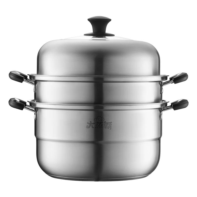 Joyoung Stainless Steel Steamer Pot for Home Use, Soup Cooking, Steaming Buns And Fish, Three-Layer Large Capacity Soup Pot, 28cm