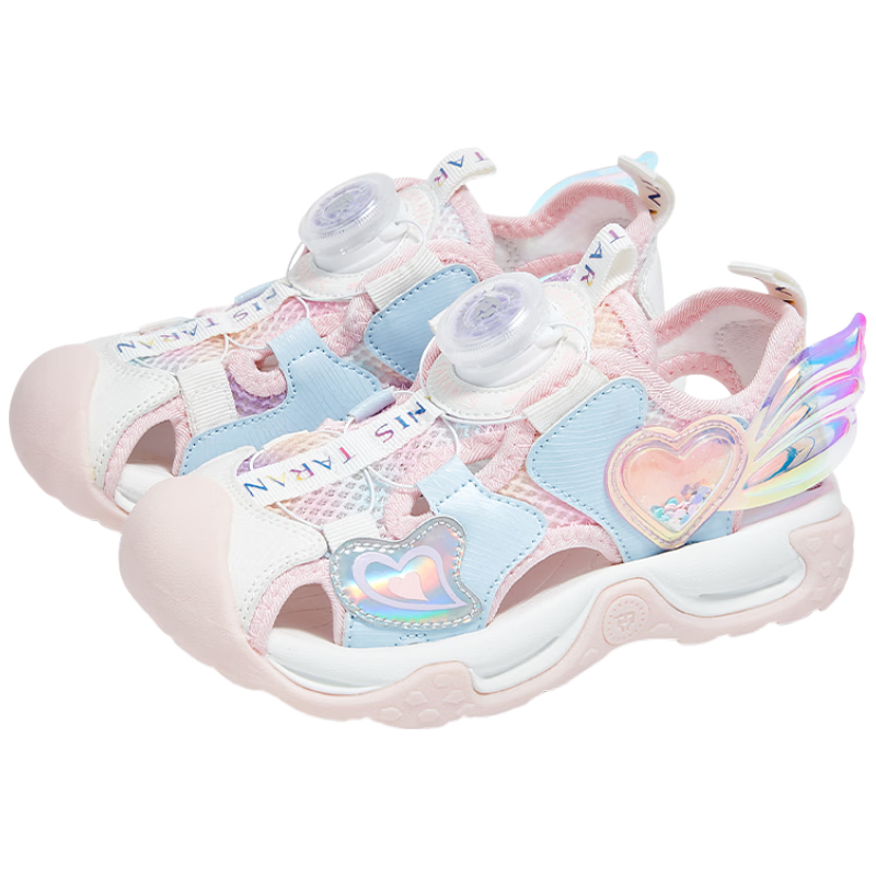 Tailannis Children's Summer Sandals Girls Non-slip Anti-collision Princess Breathable Sports Creek Shoes Pink/Blue Size 29