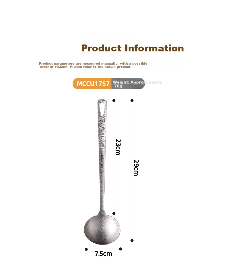 MAXCOOK Pure Titanium Soup Ladle Hot Pot Spoon Porridge Spoon Household Long Handle Hot Pot Soup Ladle MCCU1757 11