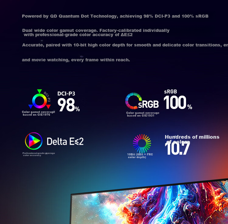 HKC 27-inch 2K 340Hz 1152-Zone MiniLED QD Quantum Dot HDR1400 High Brightness 320Hz Gaming PC Rotatable Adjustable Monitor G27M5Pro 14