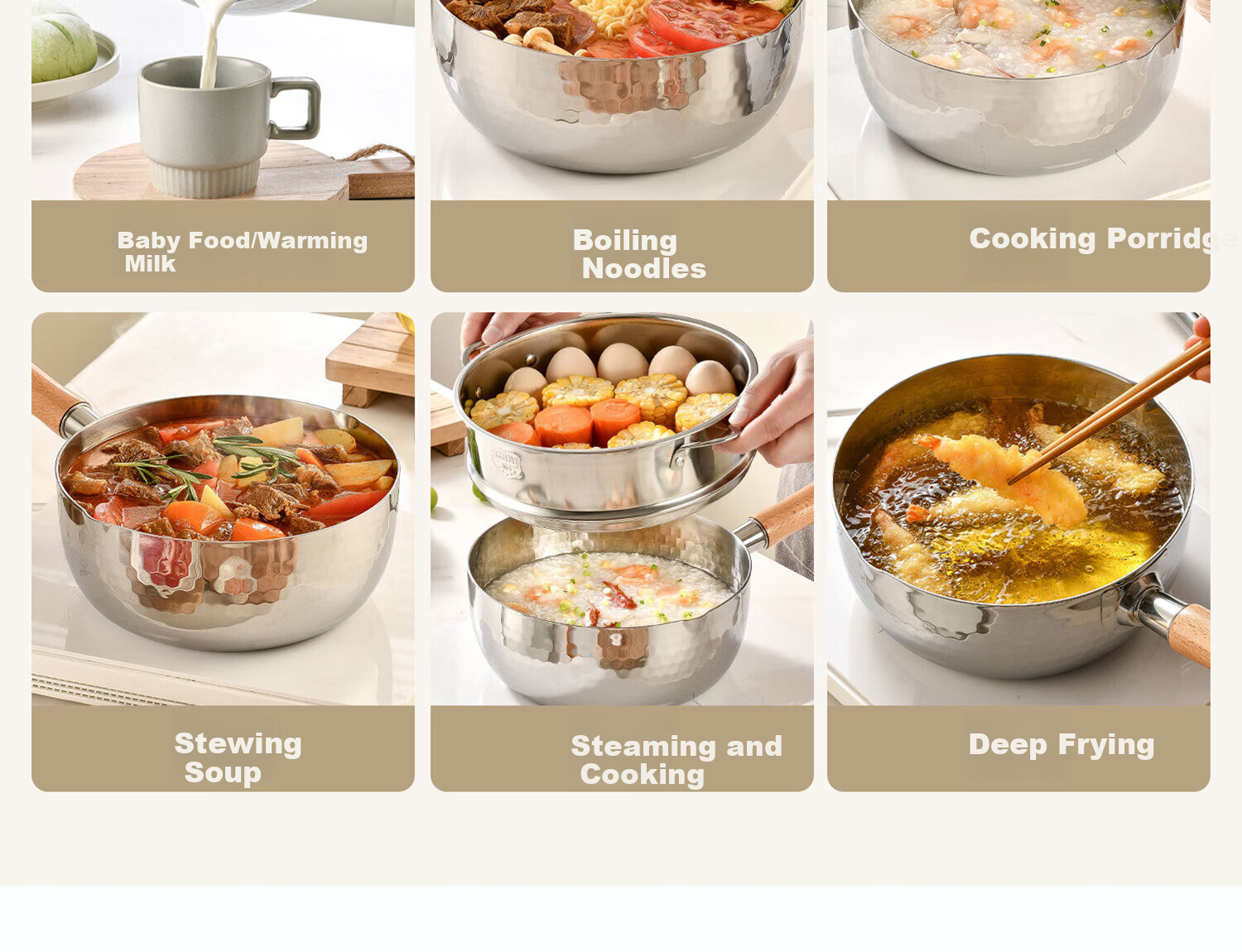 Jingyan Stainless Steel Snow Flat Pot Small Induction Cooker Pot for One Person Household Cooking Noodle Pot Milk Heating Non-stick Baby Food Pot Milk Pan 26